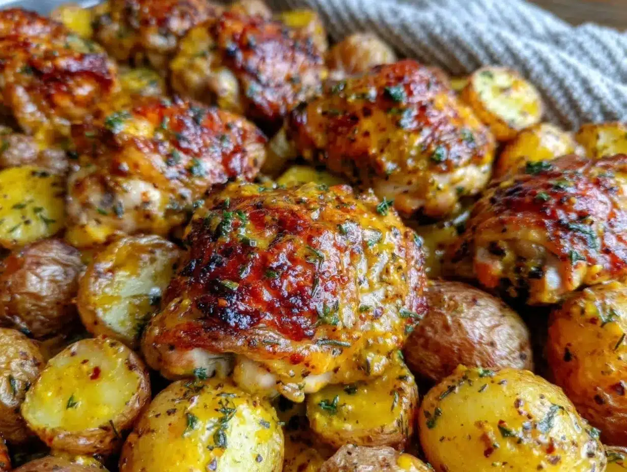 honey mustard chicken with roasted potatoes preparation steps