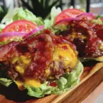 keto bacon cheeseburger lettuce wraps - featured image
