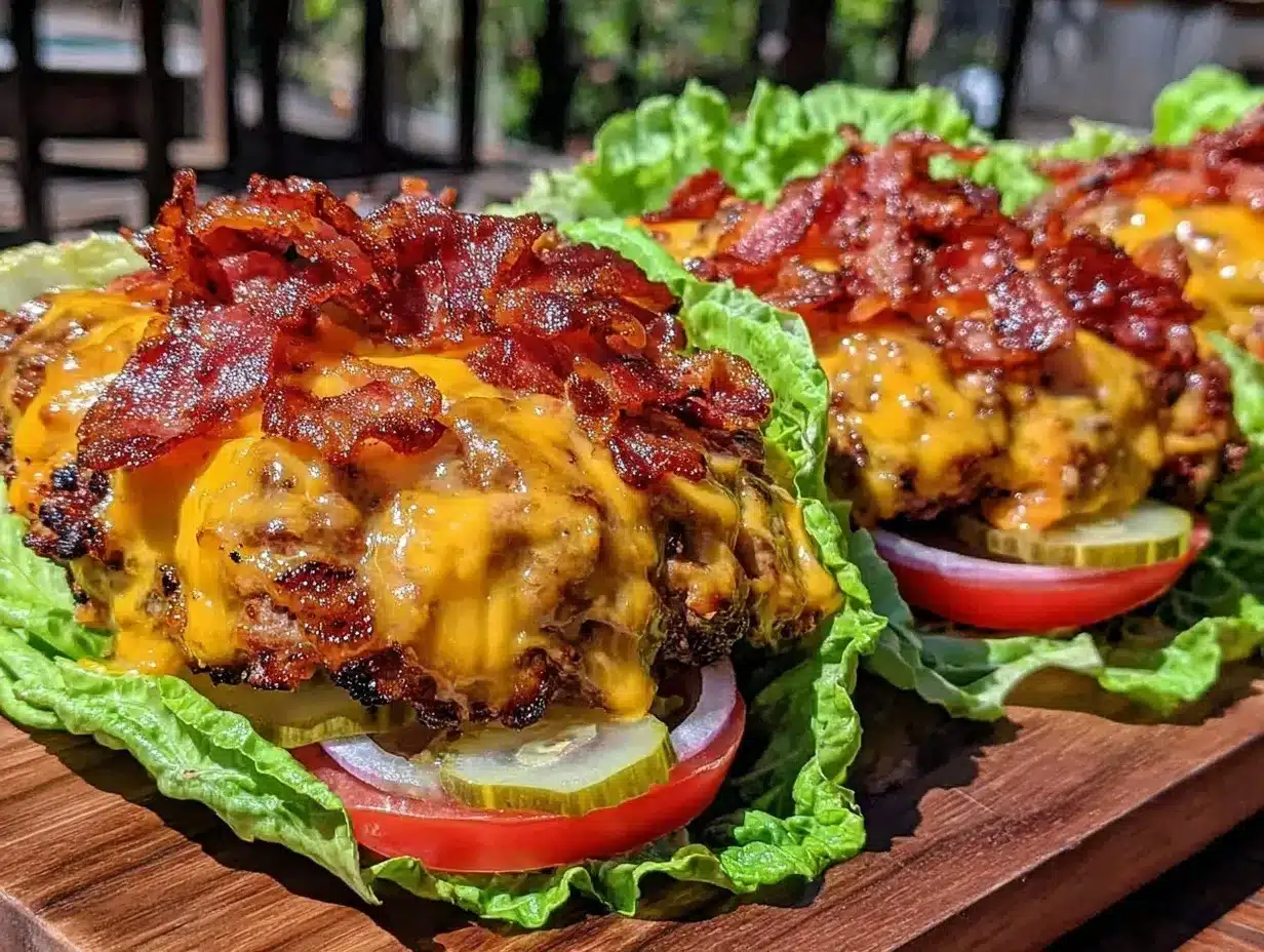 keto bacon cheeseburger lettuce wraps preparation steps