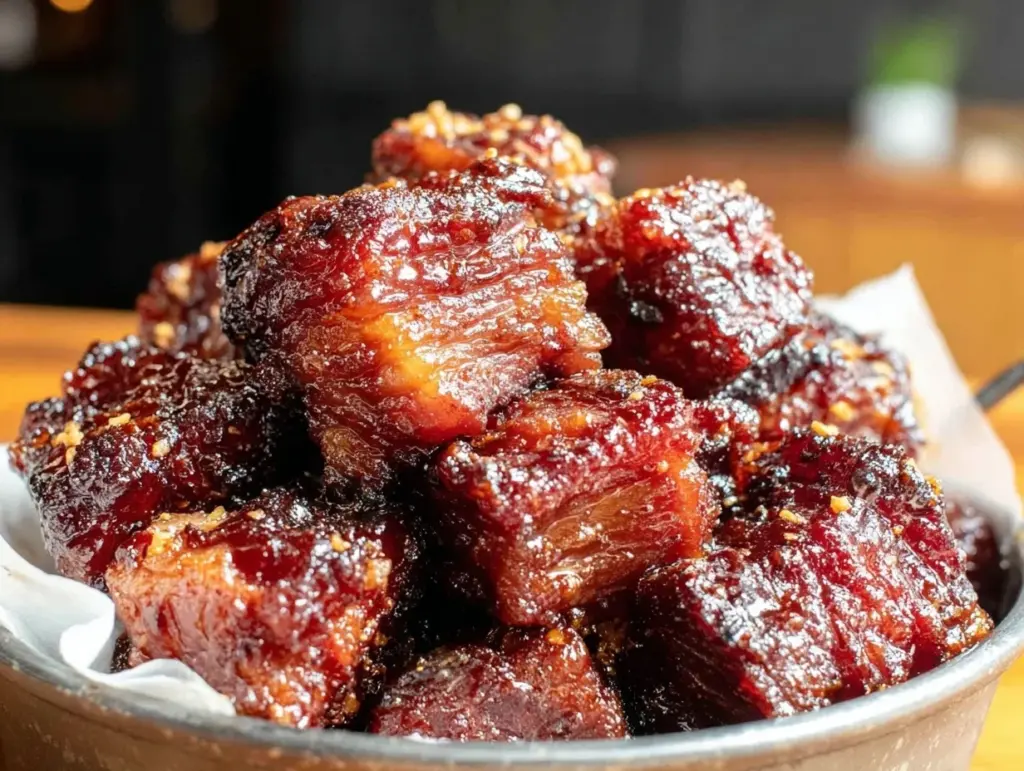 korean bbq brisket burnt ends oven recipe - featured image