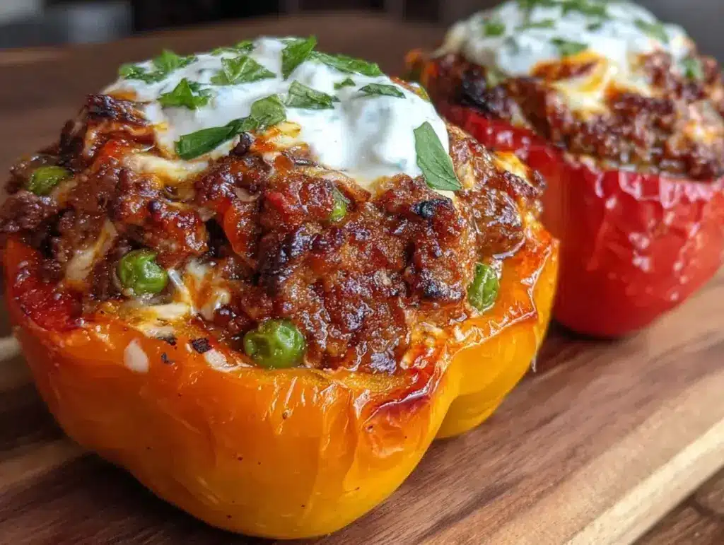 lamb keema stuffed peppers - featured image