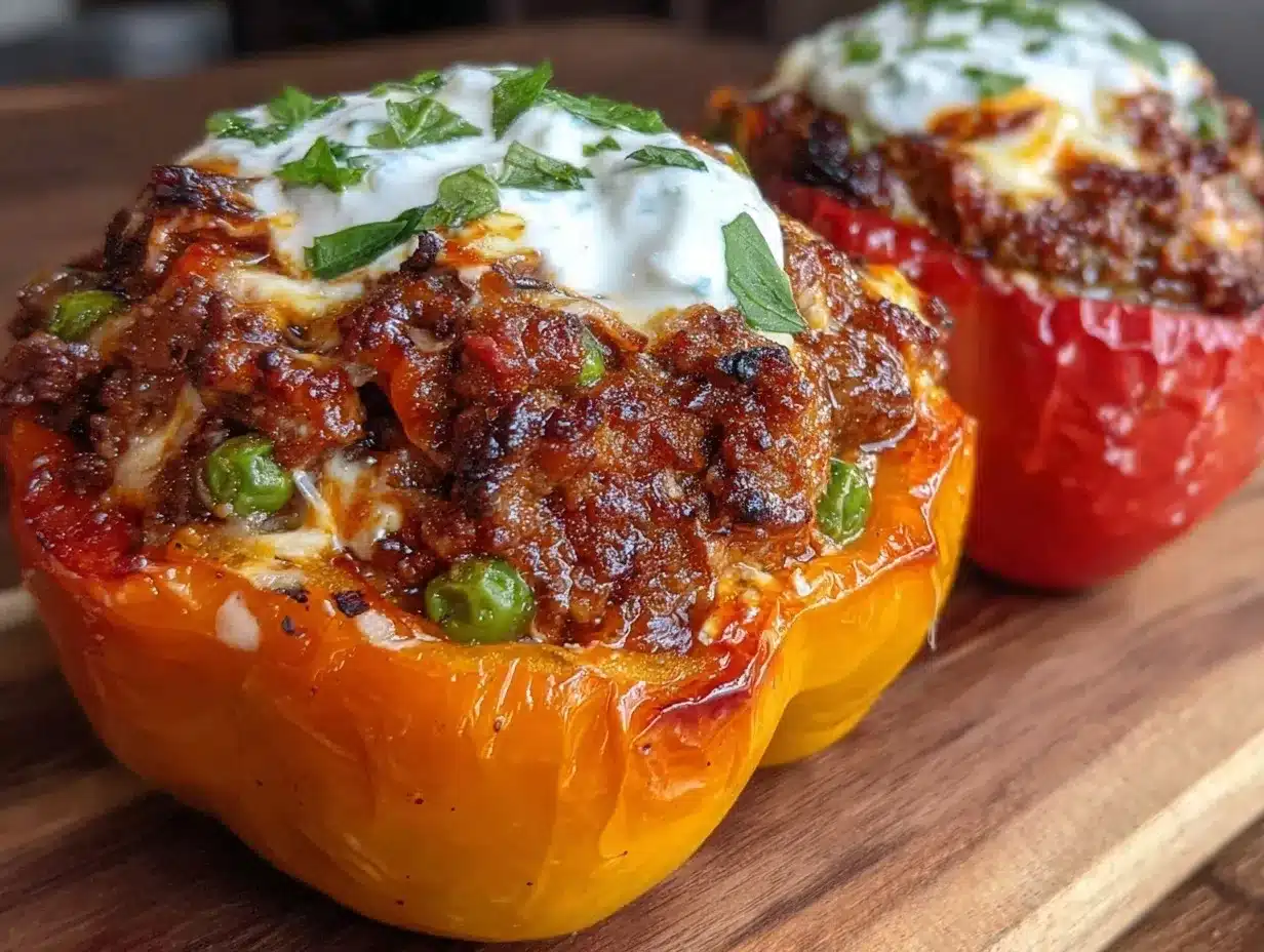 lamb keema stuffed peppers preparation steps