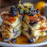 lemon blueberry ricotta pancakes - featured image