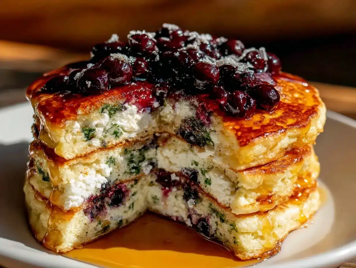 lemon blueberry ricotta pancakes preparation steps