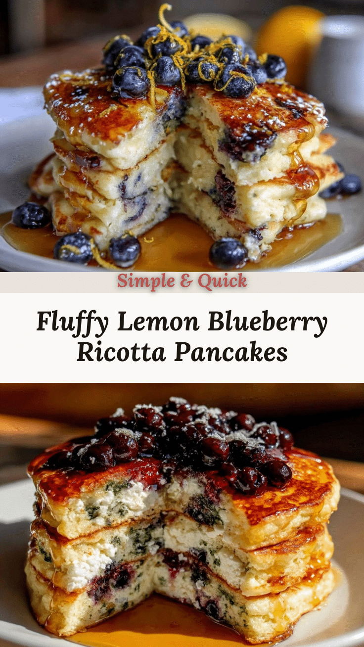 lemon blueberry ricotta pancakes recipe