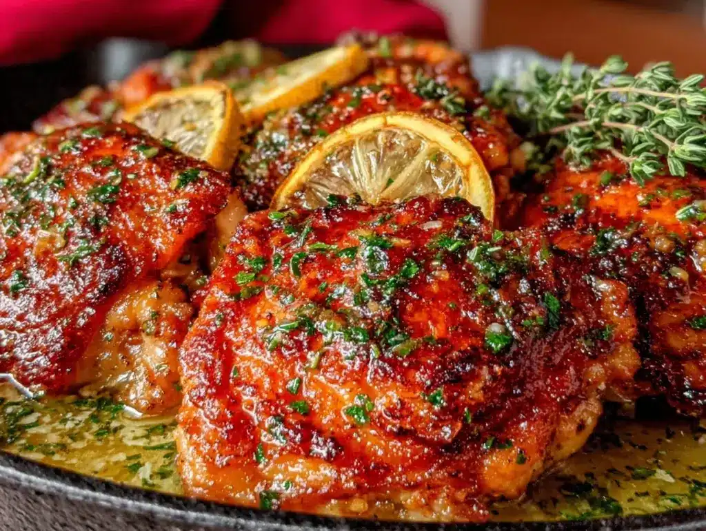 lemon garlic butter chicken thighs - featured image