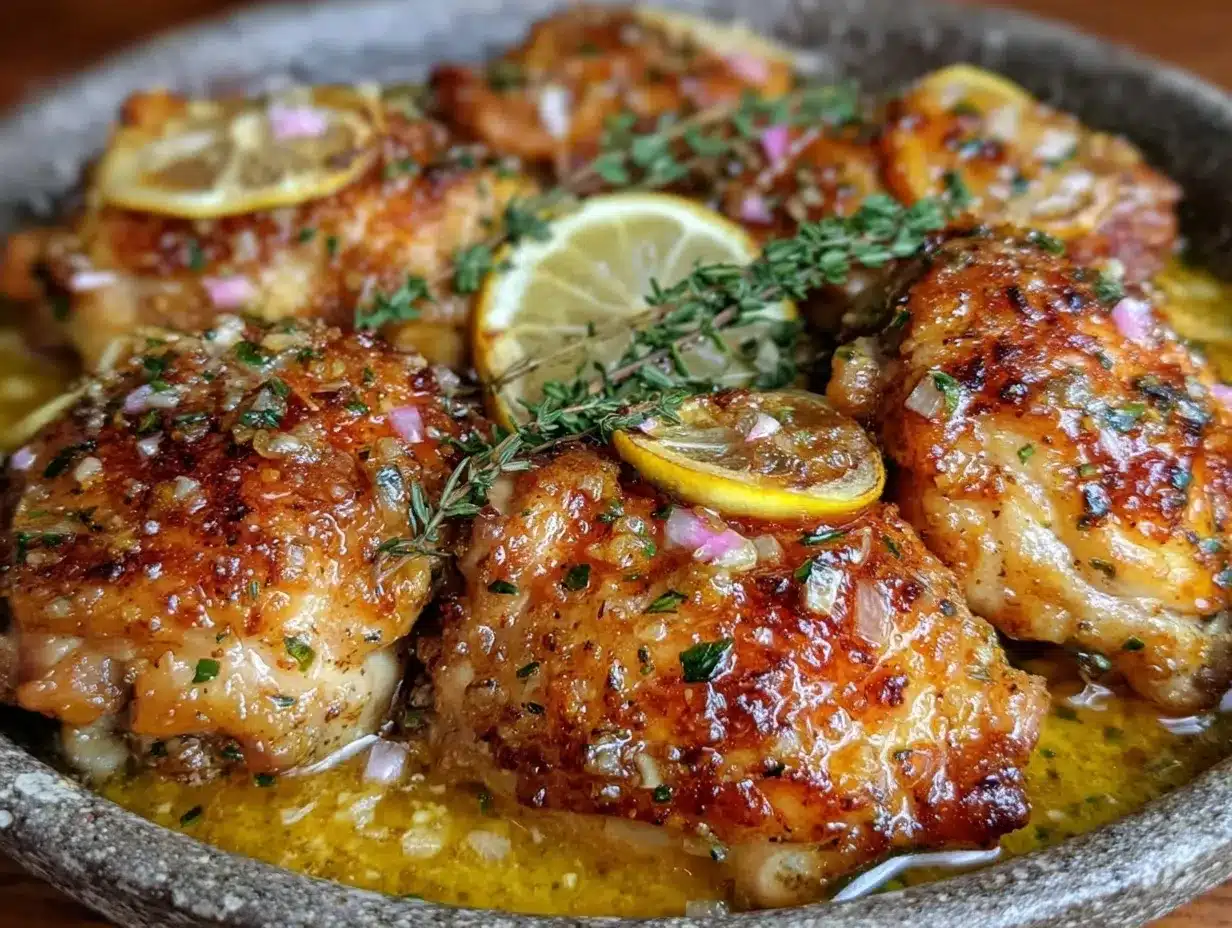 lemon garlic butter chicken thighs preparation steps