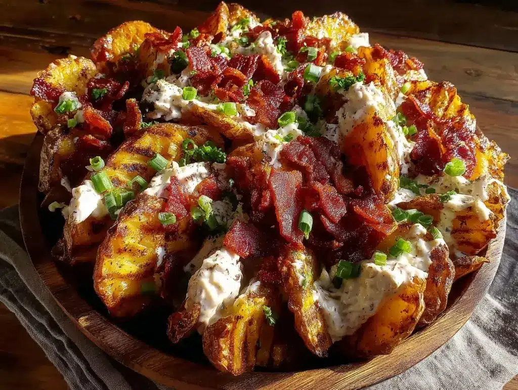 loaded grilled potato salad - featured image