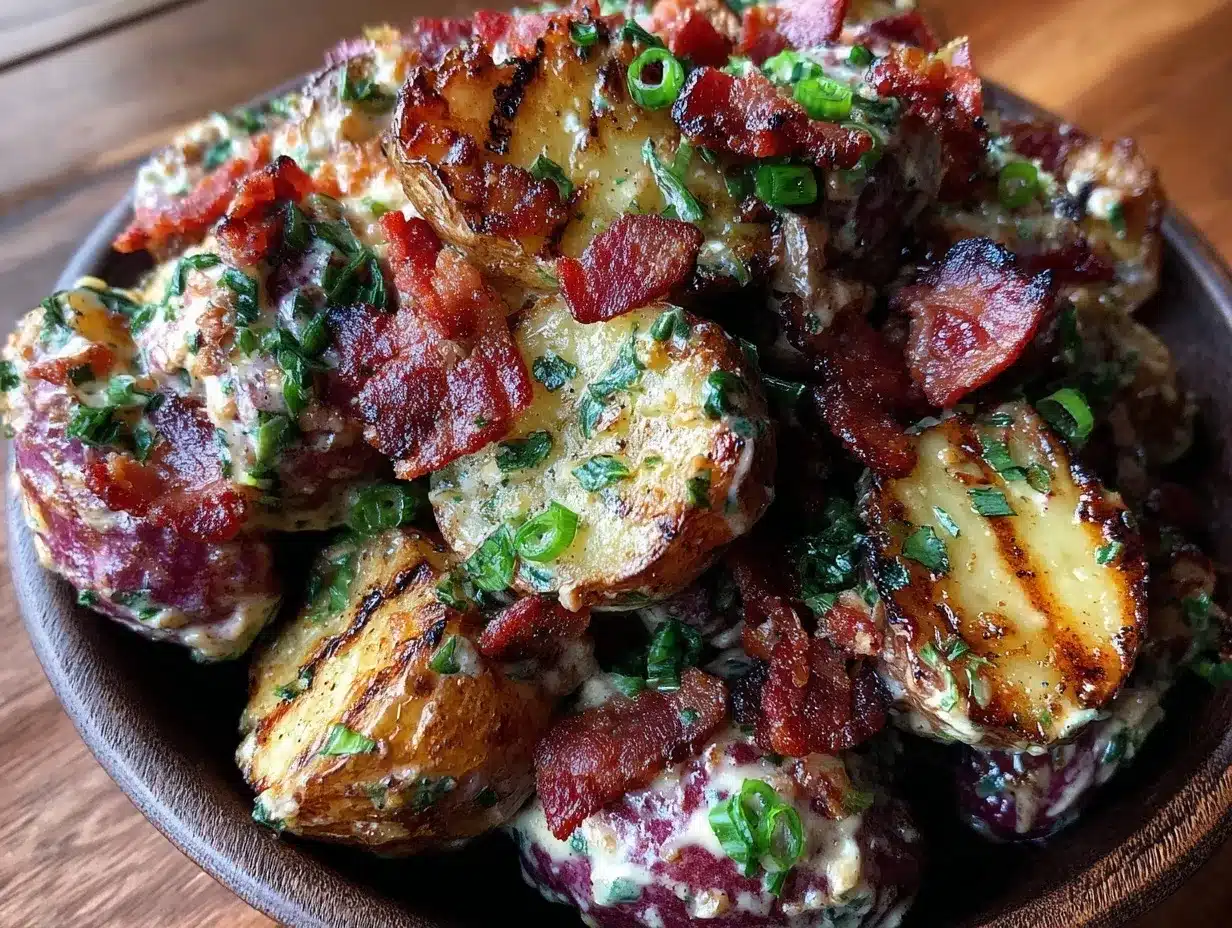 loaded grilled potato salad preparation steps