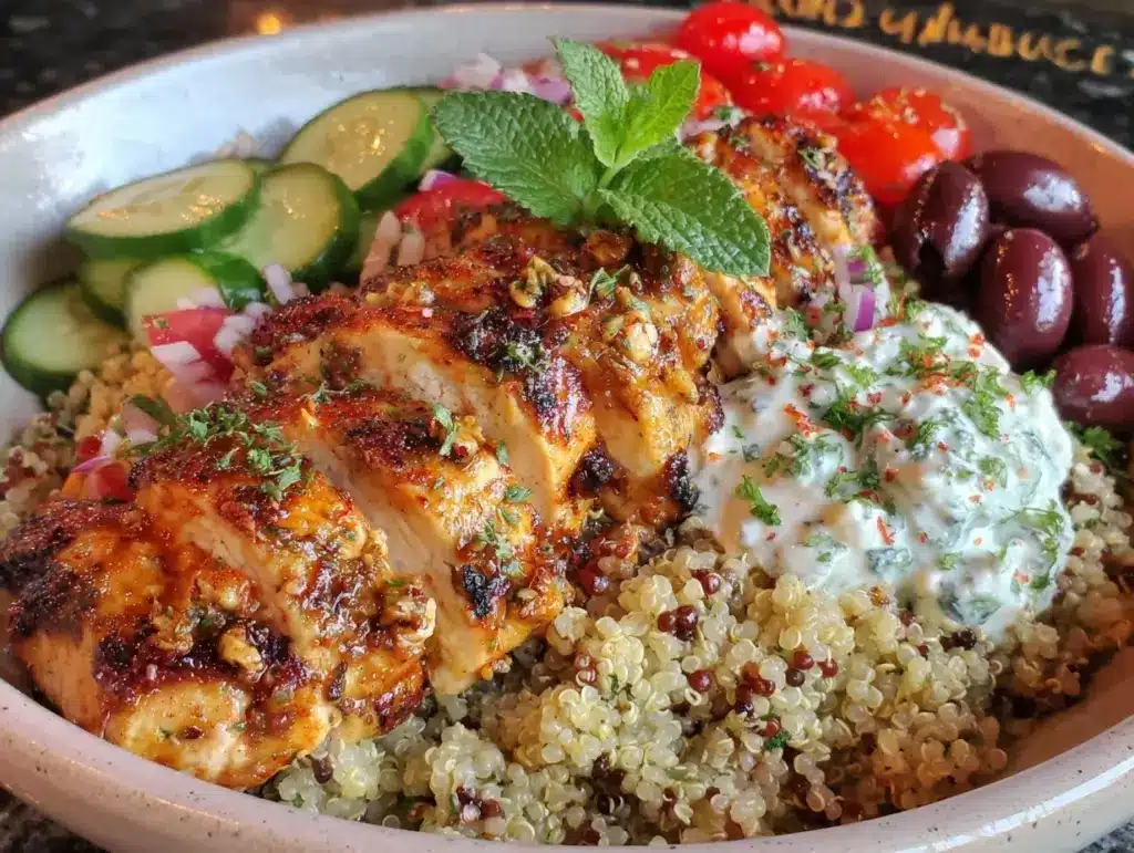 Mediterranean chicken bowl - featured image