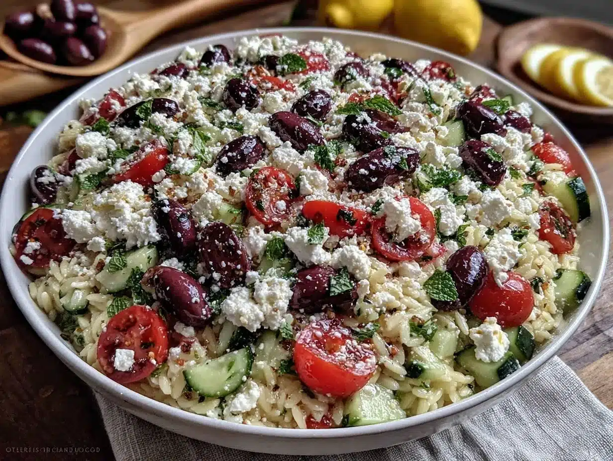 Mediterranean orzo salad preparation steps