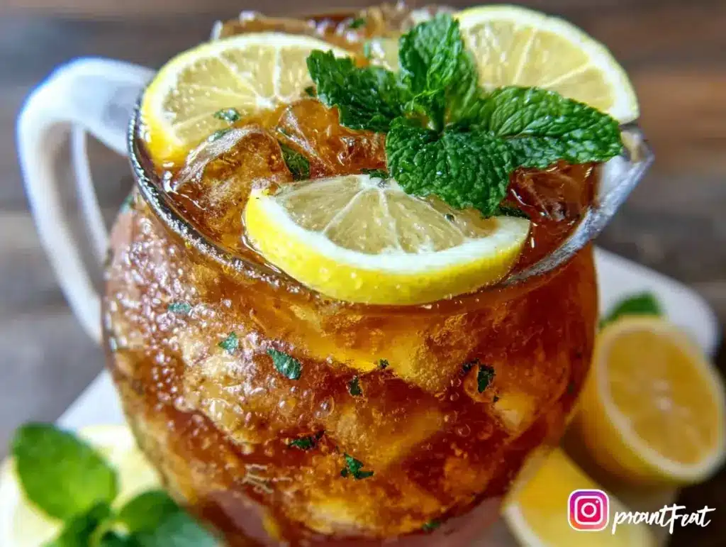 mint julep sweet tea lemonade punch - featured image
