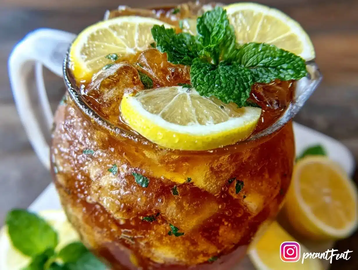 mint julep sweet tea lemonade punch - featured image