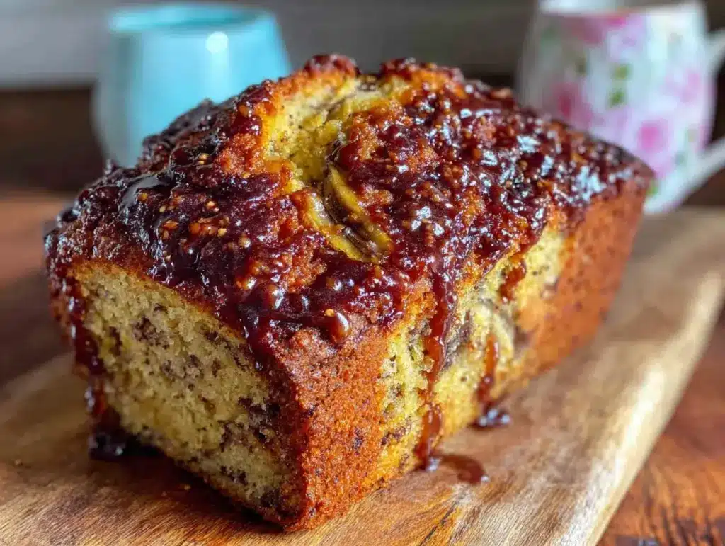 miso caramel banana bread - featured image