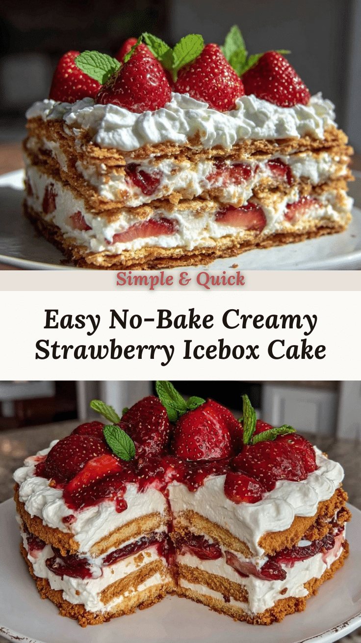 no bake strawberry icebox cake recipe