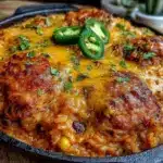 one-pot chicken enchilada rice skillet - featured image