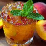 Peach Bourbon Smash Cocktail - featured image