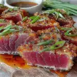 pink salt seared tuna - featured image