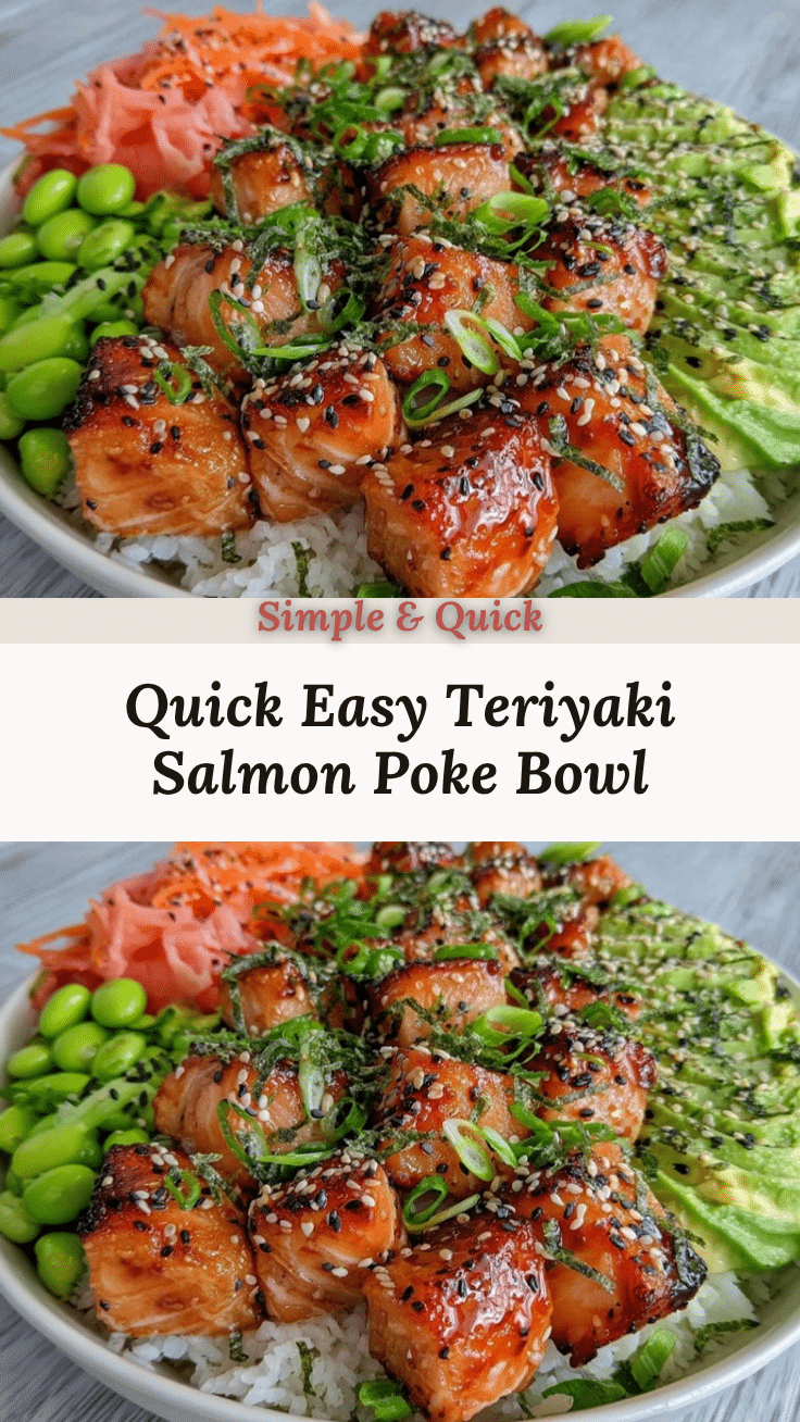 quick teriyaki salmon poke bowl recipe