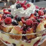 red white and blue berry trifle - featured image