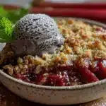 rhubarb miso crumble - featured image