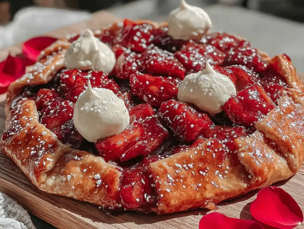 rhubarb rose water galette - featured image