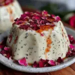 rose petal vanilla bean panna cotta - featured image