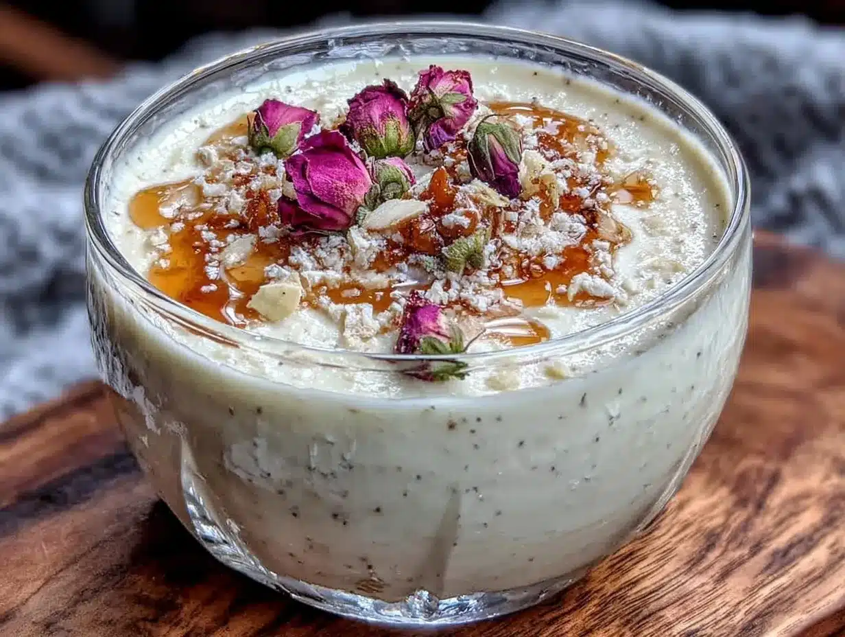rose petal vanilla bean panna cotta preparation steps