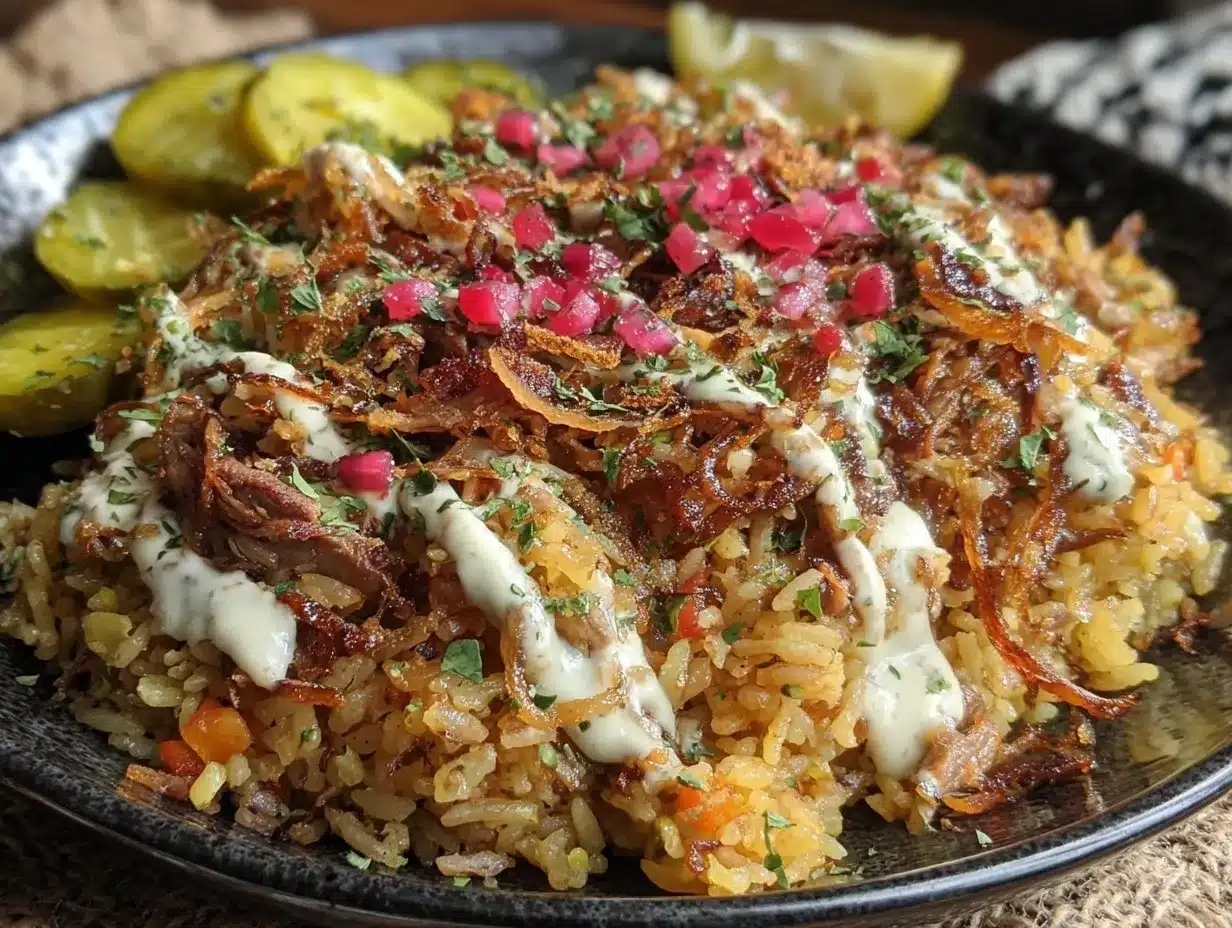 shawarma fried rice preparation steps