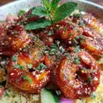 sheet pan harissa shrimp - featured image