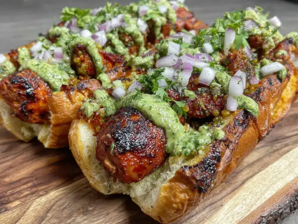tandoori spiced hot dogs - featured image