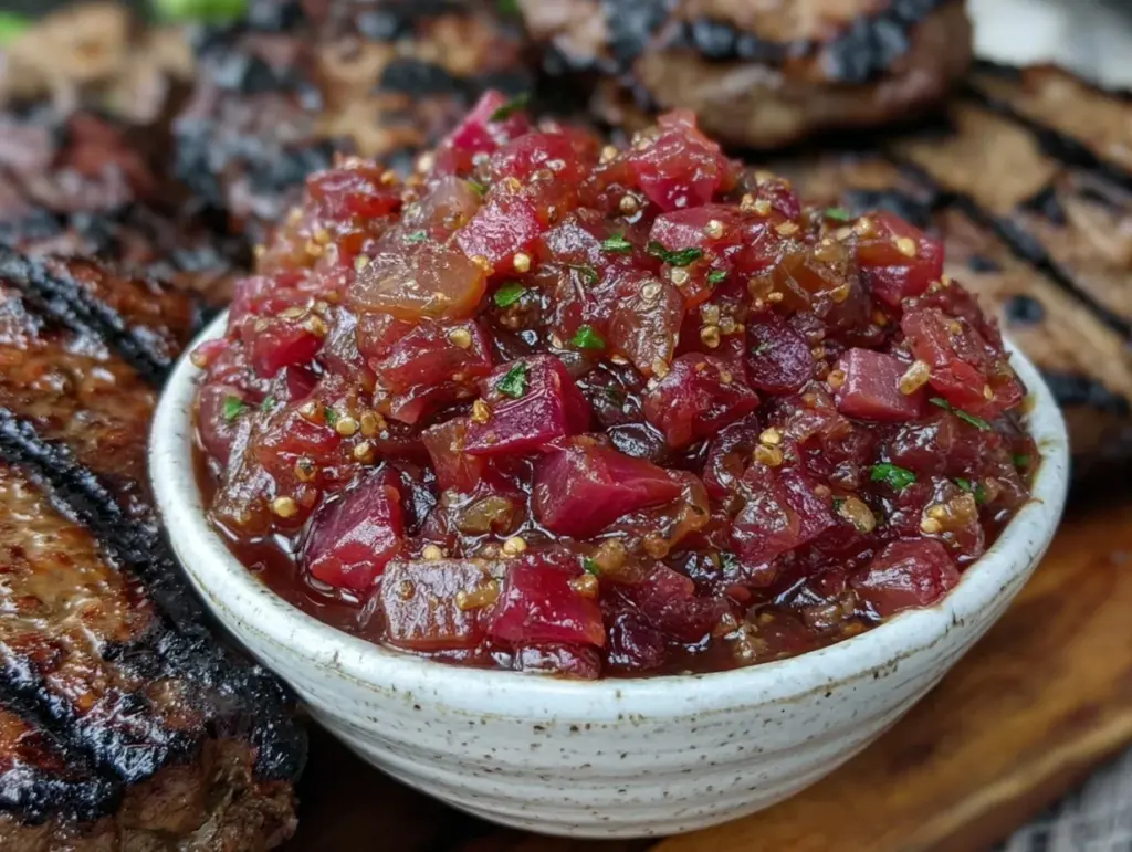 tangy rhubarb chutney - featured image