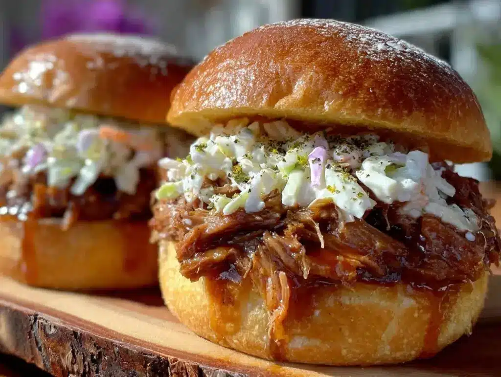 tender crockpot pulled pork sandwiches - featured image