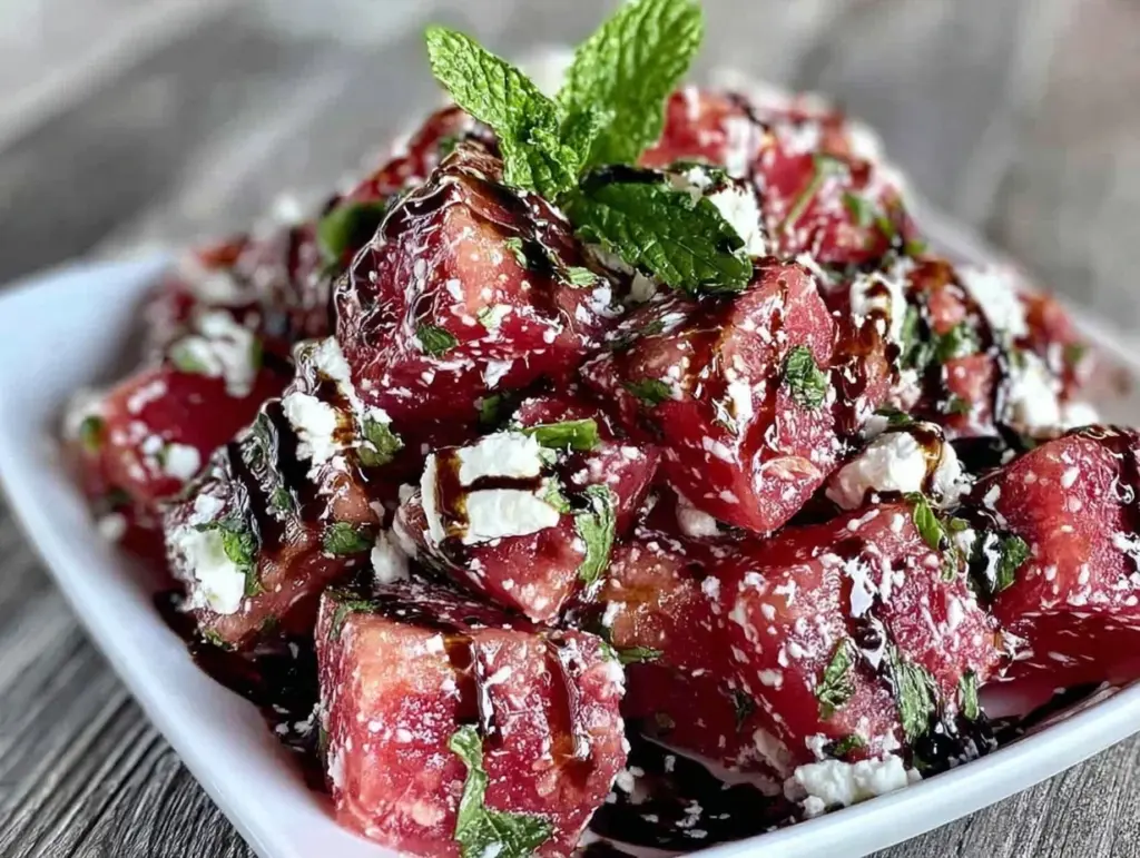 watermelon feta mint salad - featured image