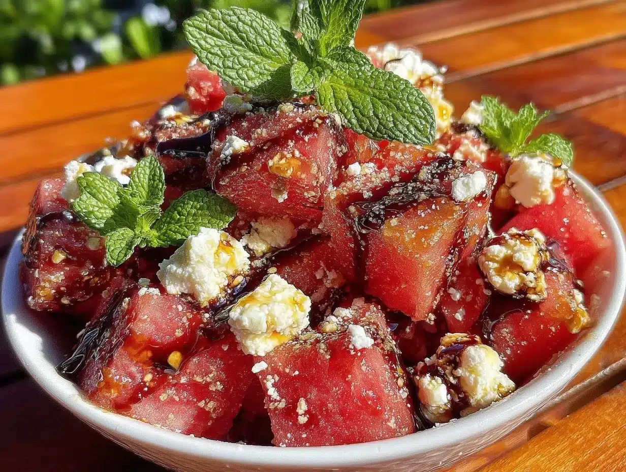 watermelon feta mint salad preparation steps