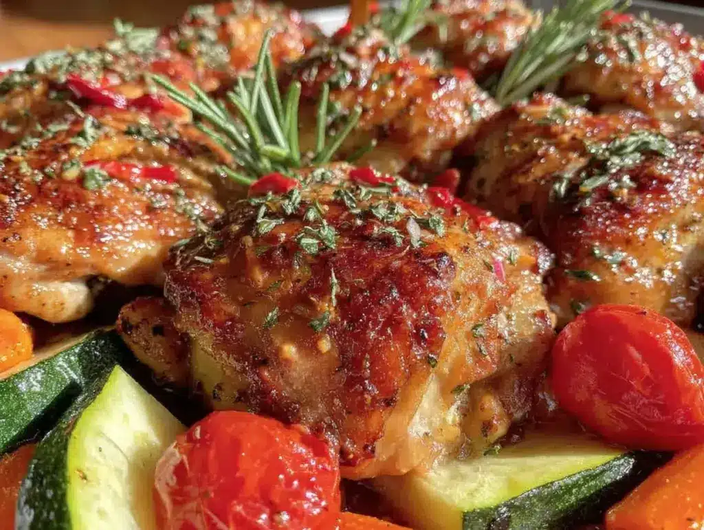 zesty sheet pan lemon herb chicken - featured image