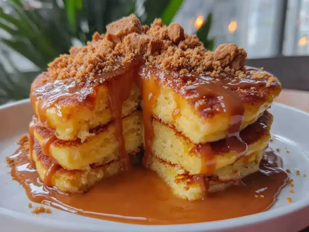 biscoff stuffed pancakes - featured image
