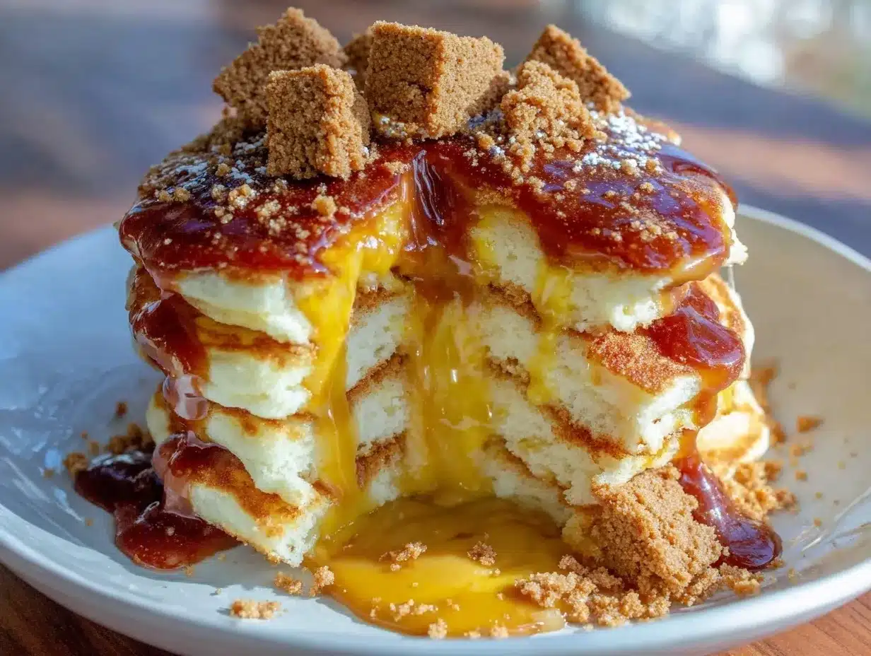 biscoff stuffed pancakes preparation steps