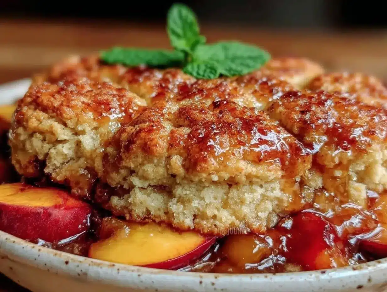bourbon brown butter peach cobbler preparation steps