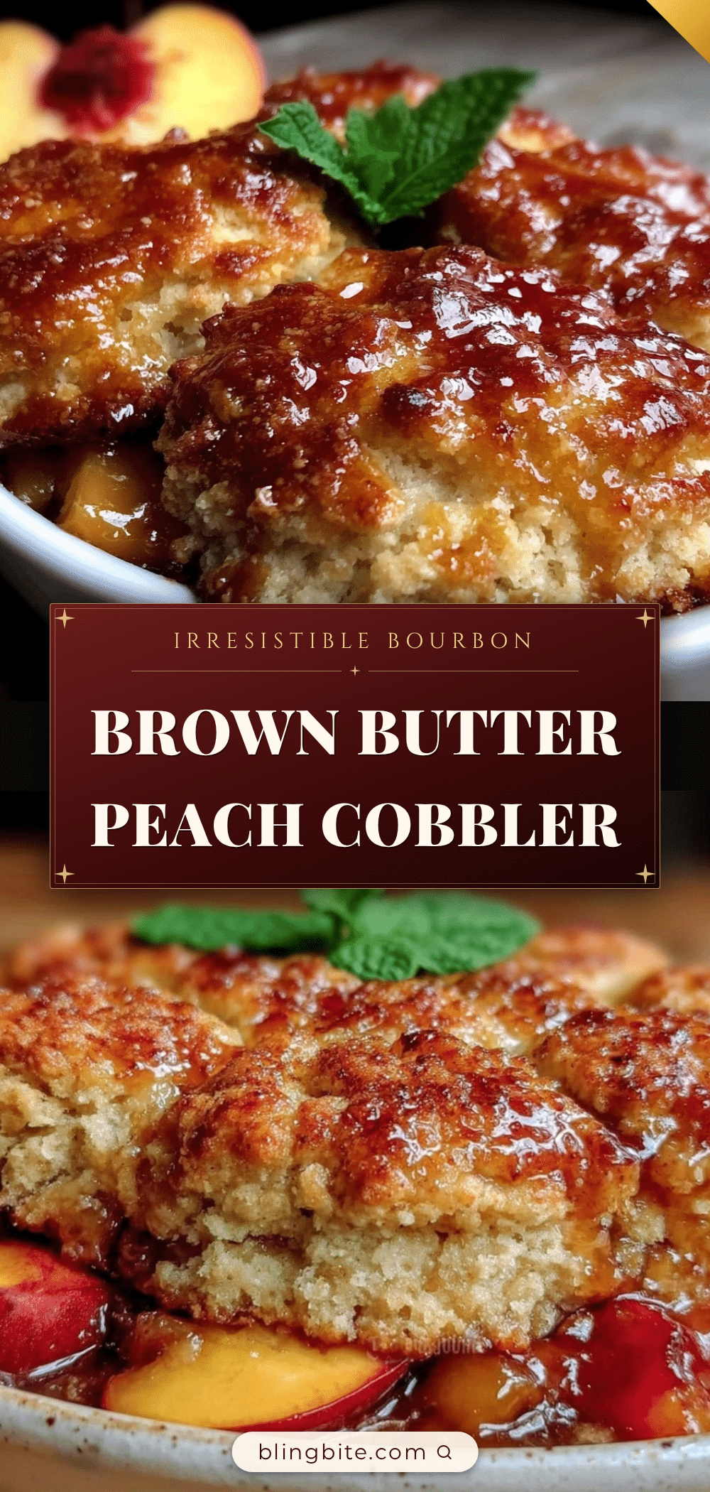bourbon brown butter peach cobbler recipe