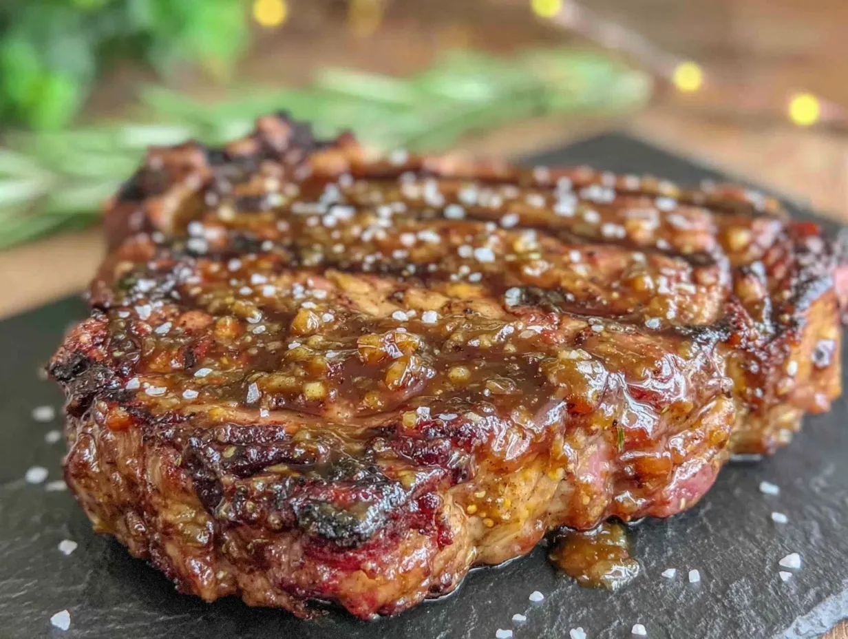 bourbon glazed smoked ribeye steak preparation steps