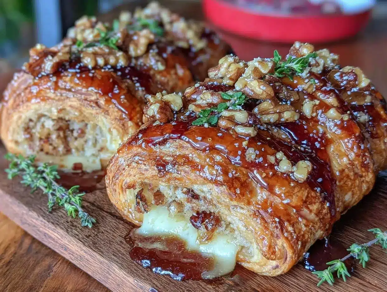 brie and honey puff pastry braid preparation steps