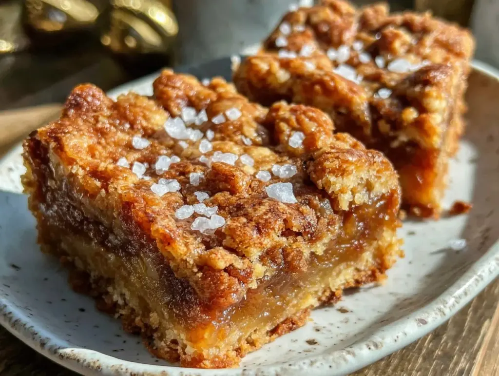 brown butter rhubarb crumble bars - featured image