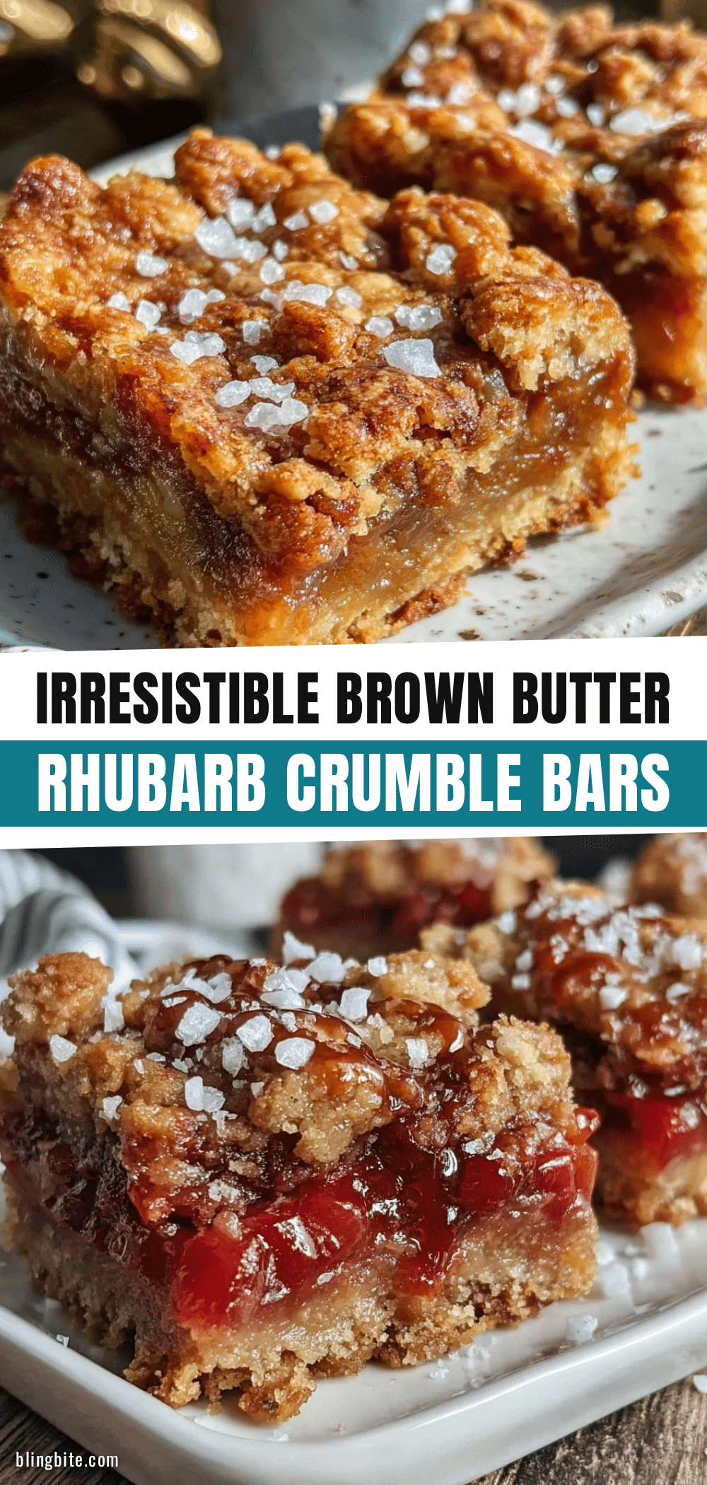 brown butter rhubarb crumble bars recipe