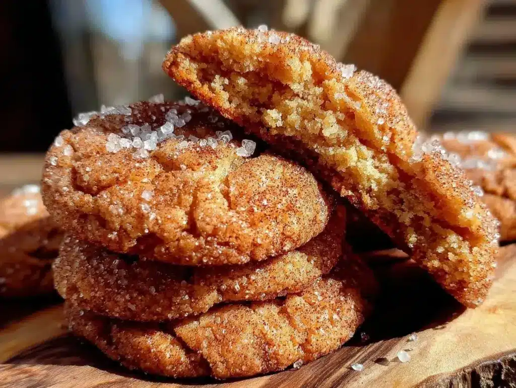 brown butter snickerdoodle crinkle cookies - featured image
