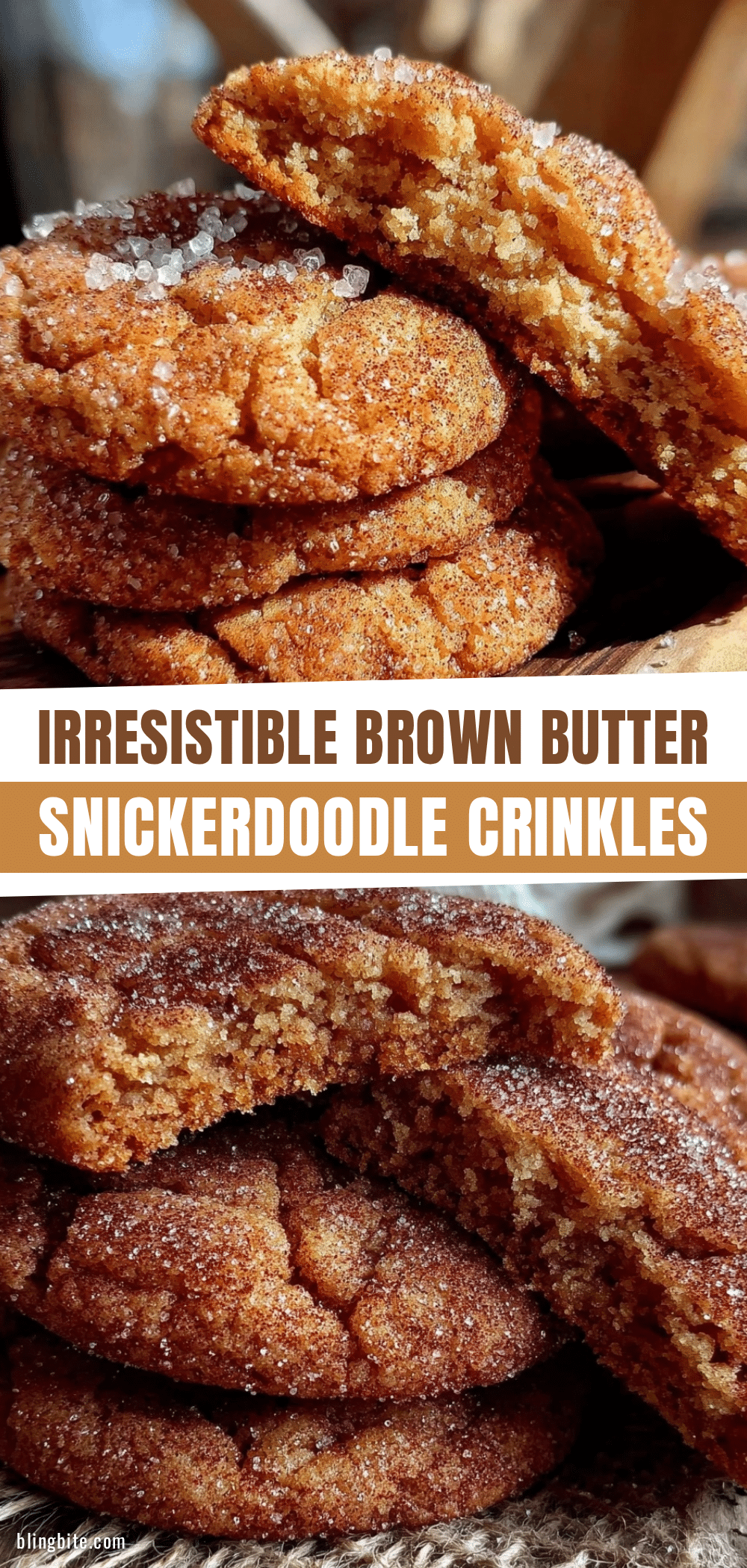 brown butter snickerdoodle crinkle cookies recipe
