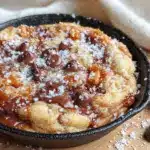 brown butter toffee chocolate chip skillet cookie for two - featured image