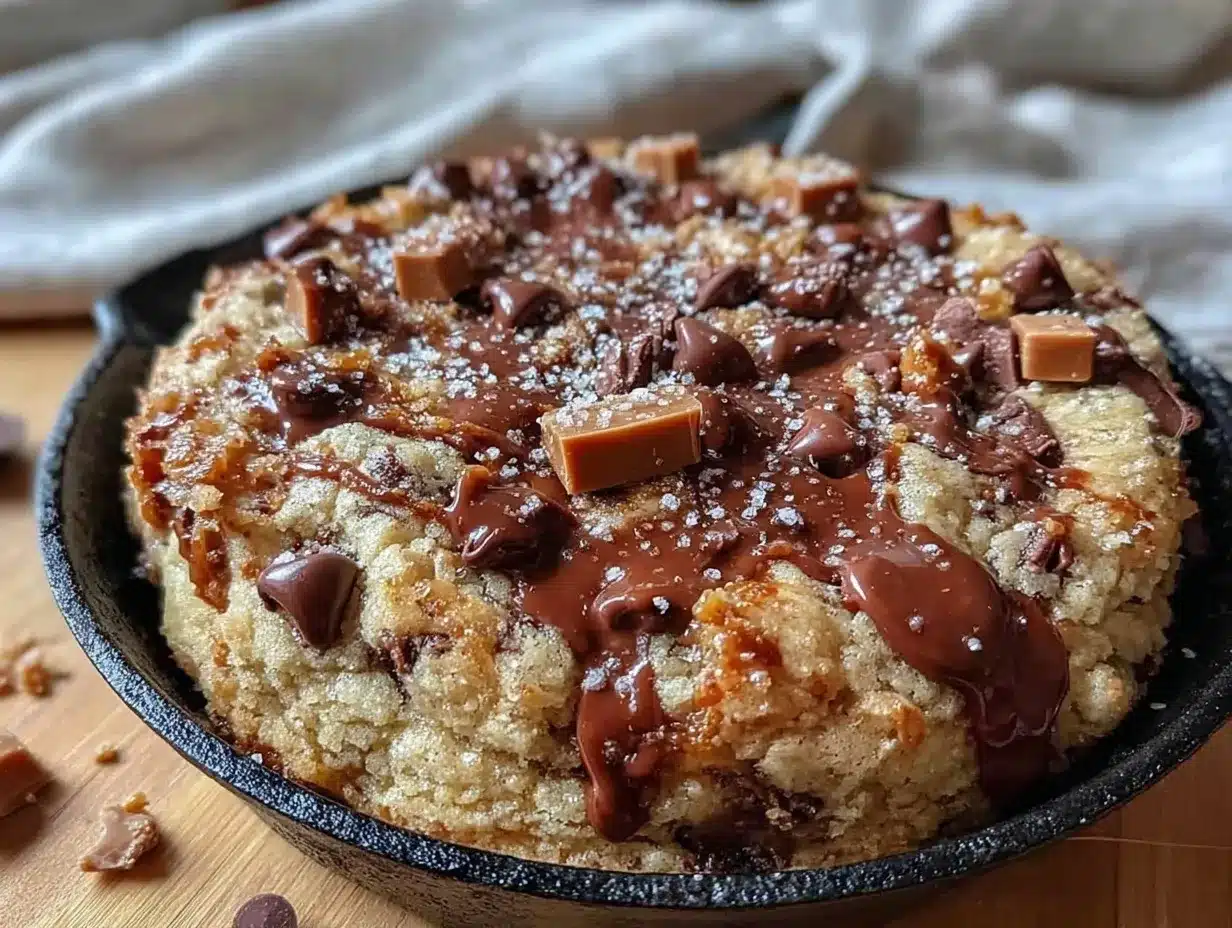 brown butter toffee chocolate chip skillet cookie for two preparation steps