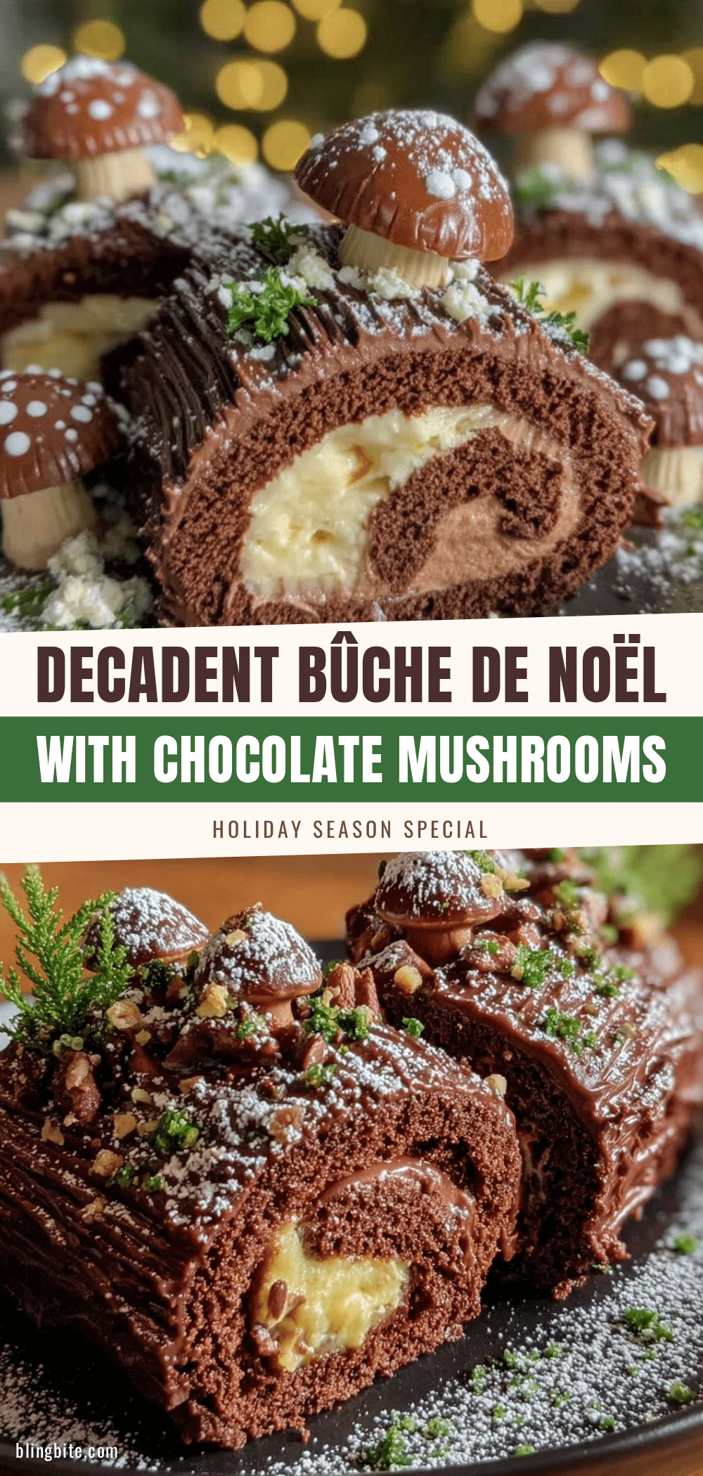 Bûche de Noël Yule Log Cake recipe