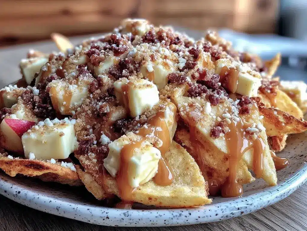 caramel apple nachos - featured image